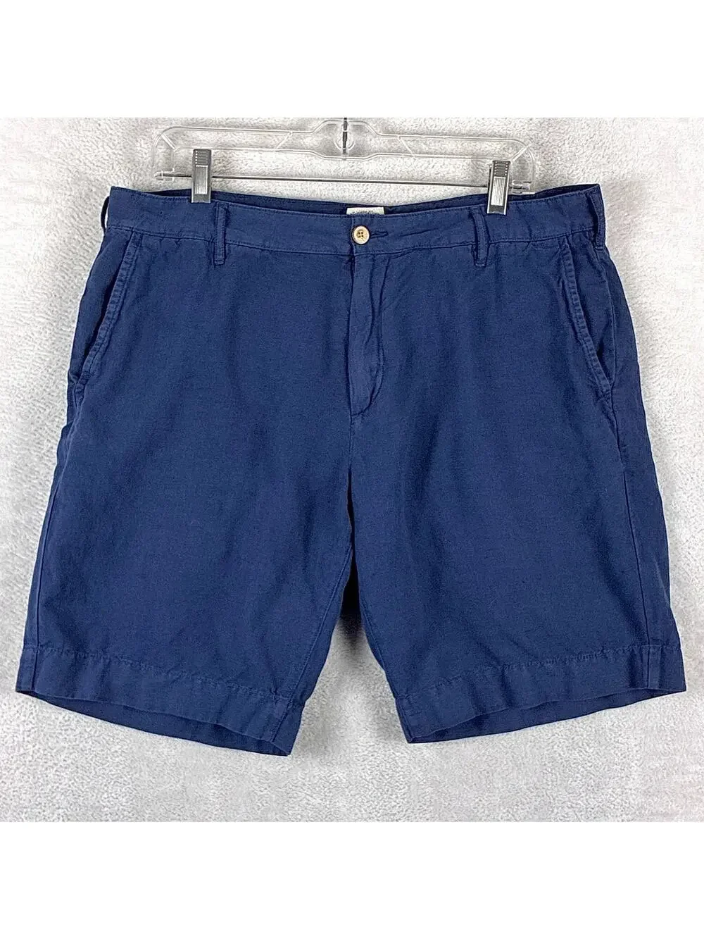 Faherty Shorts Men 34 Navy Linen Preppy Beach Resort Summer Hamptons Huckberry
